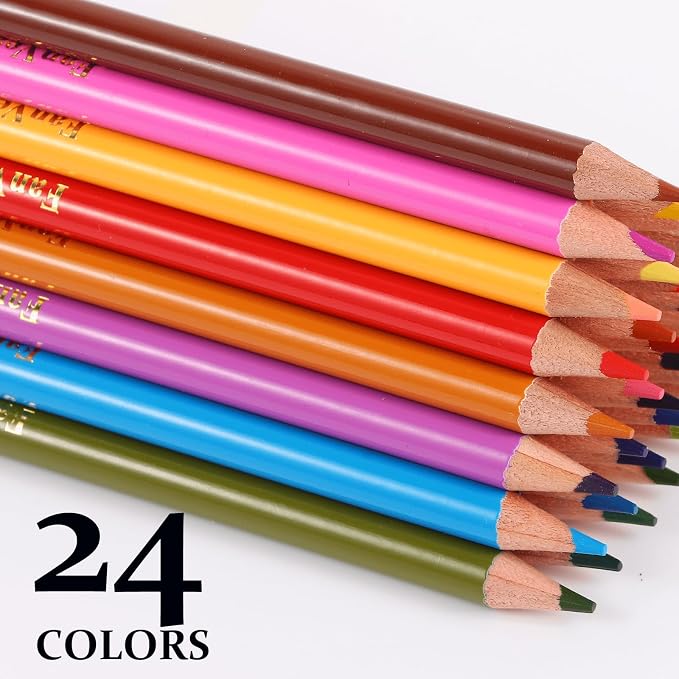 24 Colored Pencils Set, Soft Core Color Pencils - Image 3