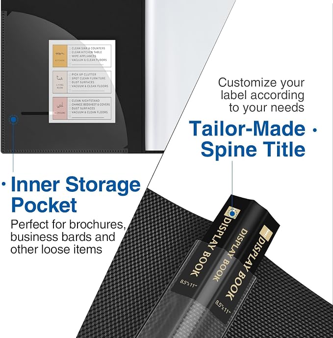 4 Pack Binder with Plastic Sleeves 18-Pocket, Displays 36 Pages, Sooez 8.5x11 - Image 3