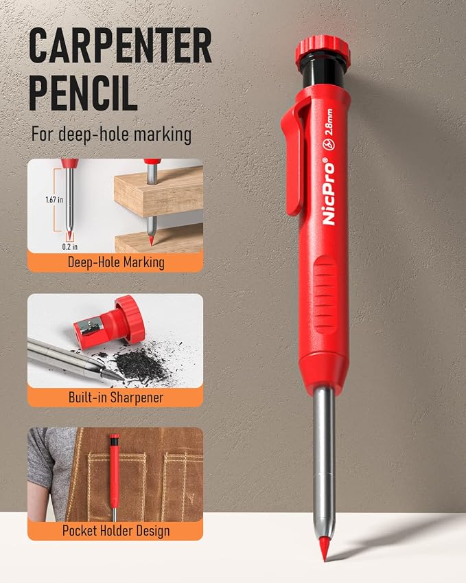 Nicpro 1 Pack Carpenter Pencil - Image 2