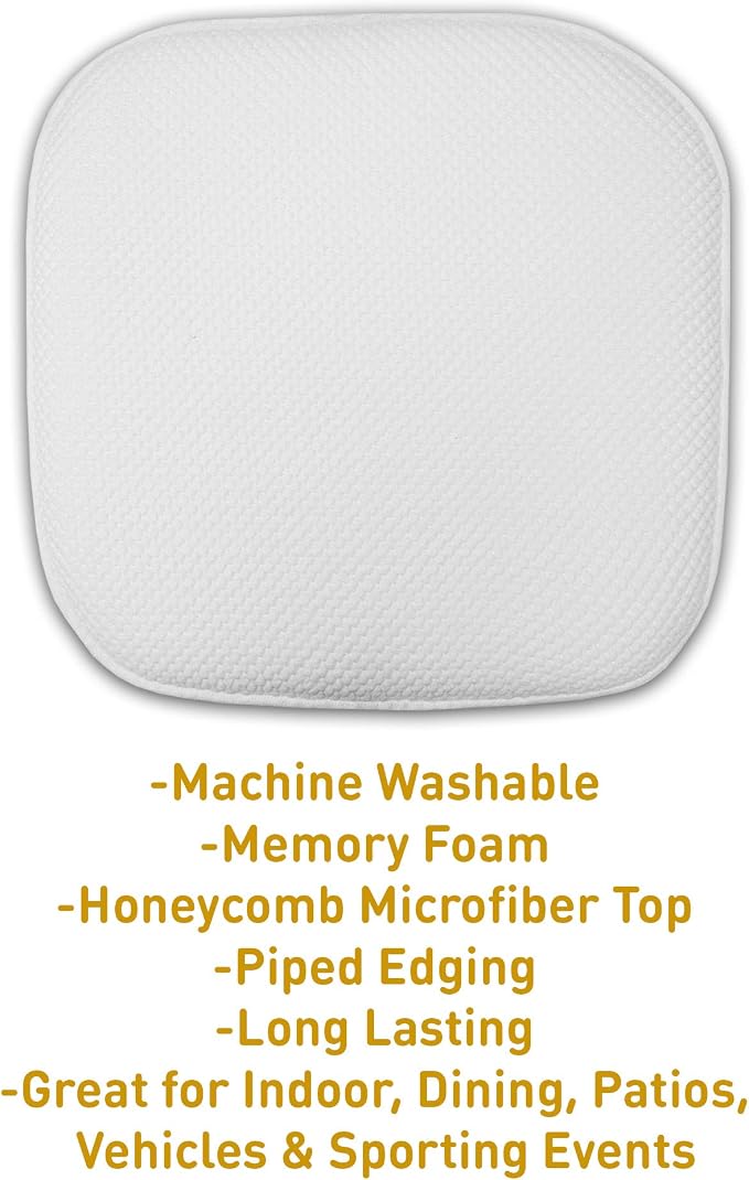Sweet Home Collection Cushion Memory Foam Chair Pads Honeycomb Nonslip Back - Image 3
