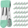 Clothes Pins Heavy Duty, 30 Pack, 2.17 Inch Metal Chip Clips, Light Green | by CowdroBrand