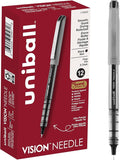 uniball Vision Needle Rollerball Pens, Fine Point, 12 Pack by uni-ball