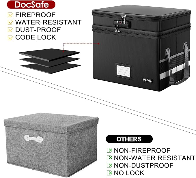DocSafe File Box with Lock, Large Portable Home Office Filing Safe - Image 8