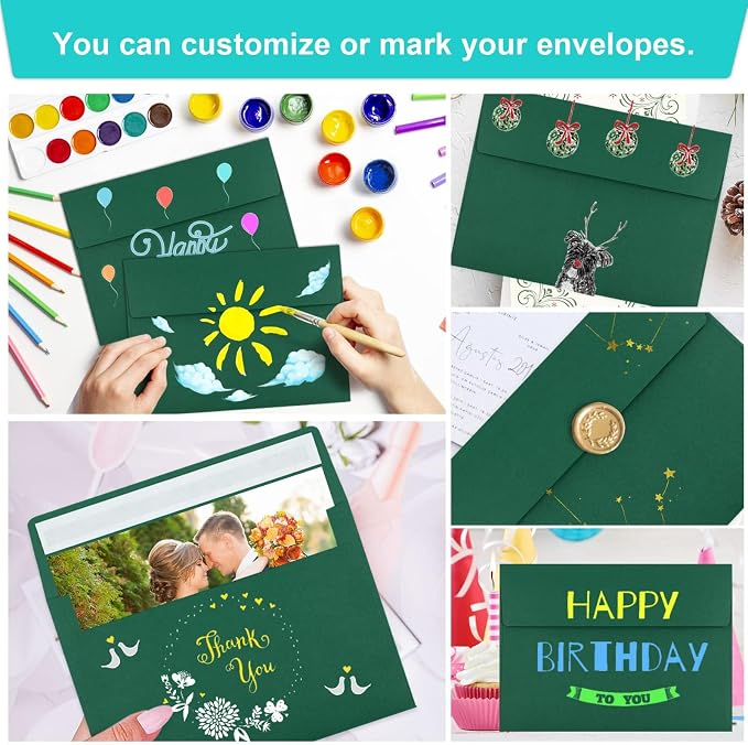 65 Packs 4x6 Envelopes A4 for Invitations, Printable Envelope Self Seal For - Image 5