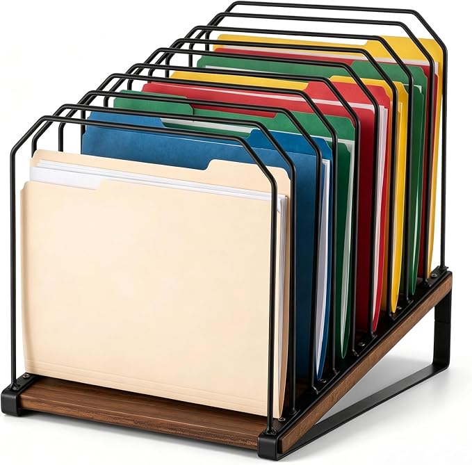 Novabright 1 Pack Inclined Desk File Organizer 9 Section Metal Vertical Folder by Unknown