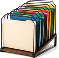 Novabright 1 Pack Inclined Desk File Organizer 9 Section Metal Vertical Folder by Unknown