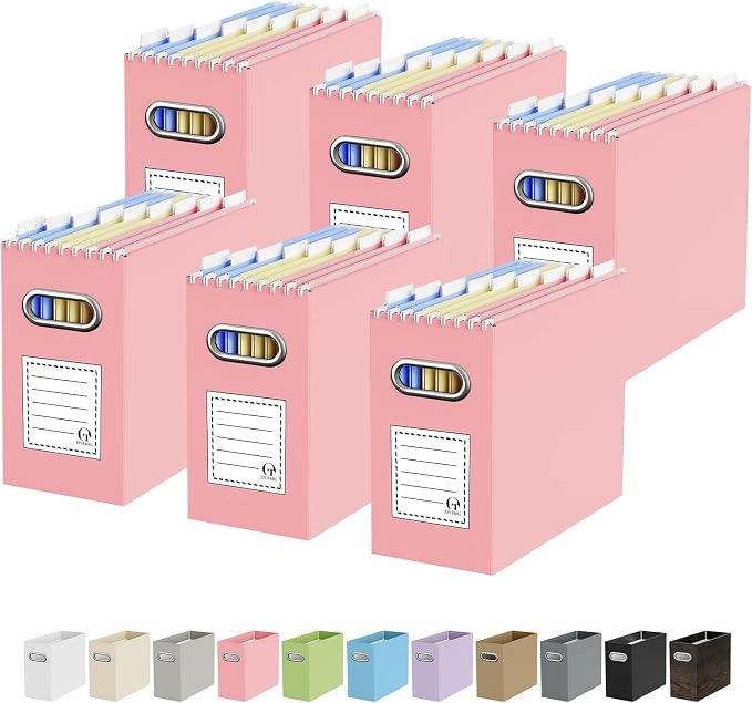 Oterri File Organizer Box, Portable Collapsible Cardboard File Folder Organizer by Oterri