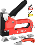 DIYSELF Staple Gun for Wood, 4-in-1 Upholstery Staple Gun Heavy Duty, Fabric by DIYSELF
