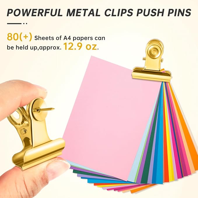 50Pcs Gold Push Pins, Metal Push Pin Clips, No Holes Cubicle Clips - Image 4