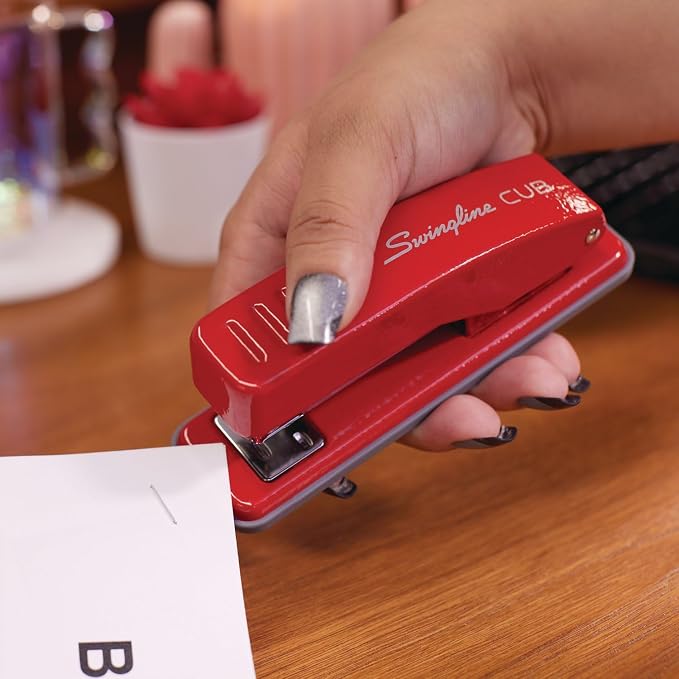 Swingline Stapler, Cub Compact Desktop Stapler, 20 Sheet Capacity, Rio Red - Image 6