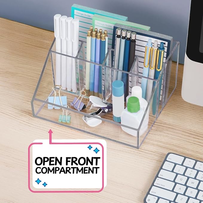STORi Stackable Desk Organizer, 6 Compartment Caddy - Image 6
