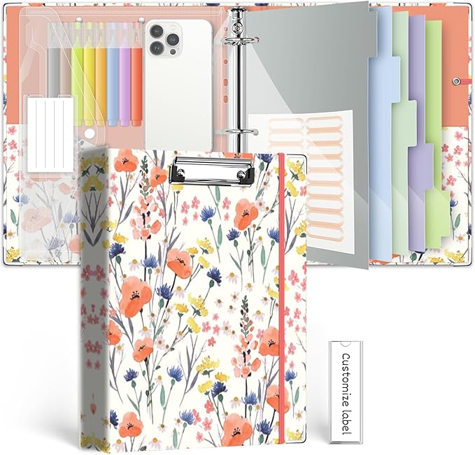 3 Ring 1 Inch Binder Organizer, KLLVE Three Ring Binders by KLLVE
