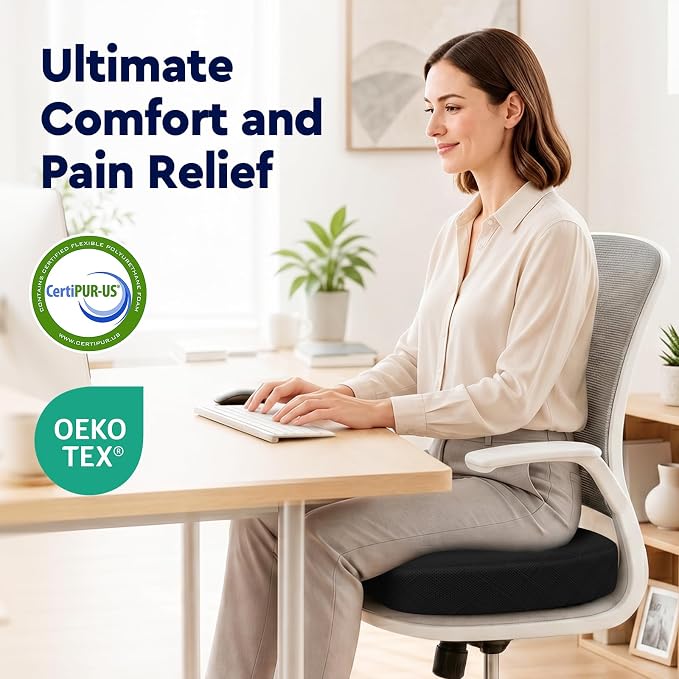 TushGuard Office/ Car Seat Cushion, Non-Slip Sciatica & Back Coccyx Tailbone - Image 8