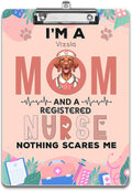 I'm a Vizsla Mom and a Registered Nurse Nothing Scares Me Acrylic Clipboard by Ninety3POD