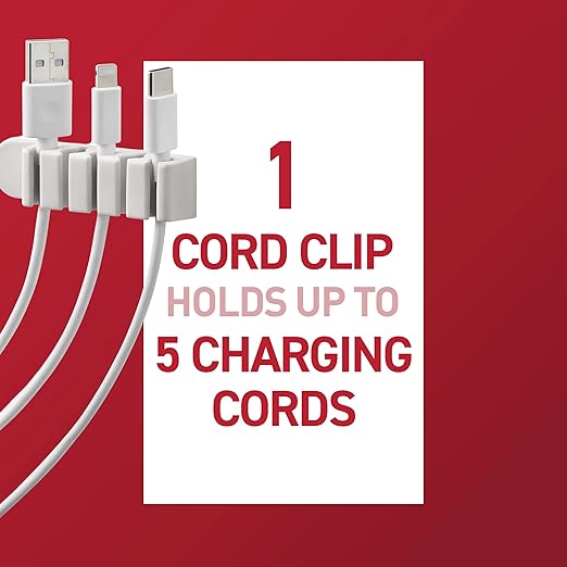 Command 5-Cord Clip Organizer, 4 Clips and 8 Medium Strips, 1 Clip Holds up to - Image 3