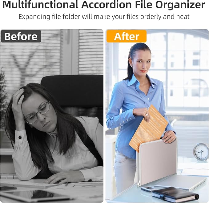 Fireproof Accordion File Organizer, Portable Expanding File Folder - Image 5