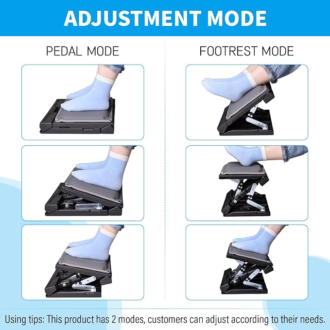 Scalebeard Foot Rest for Under Desk at Work, Height Adjustable Infinite Angle - Image 7