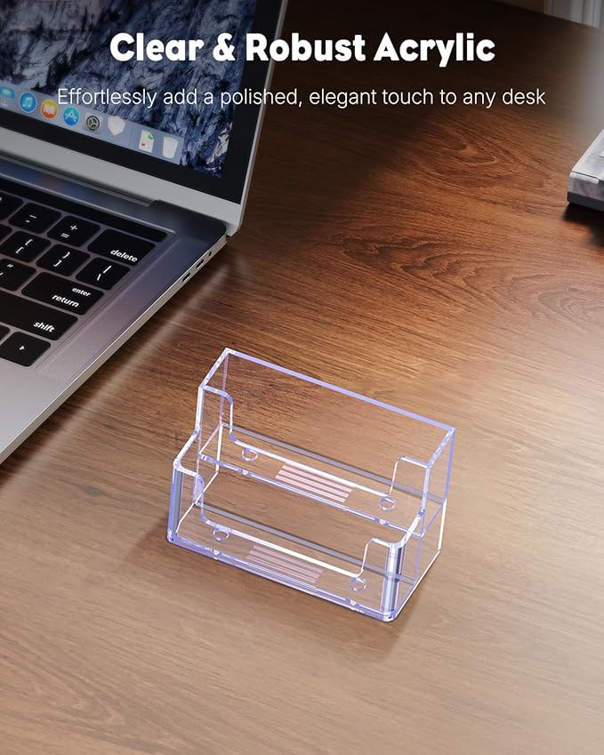 Uniclife 4 Pack Acrylic Business Card Holder - Image 5