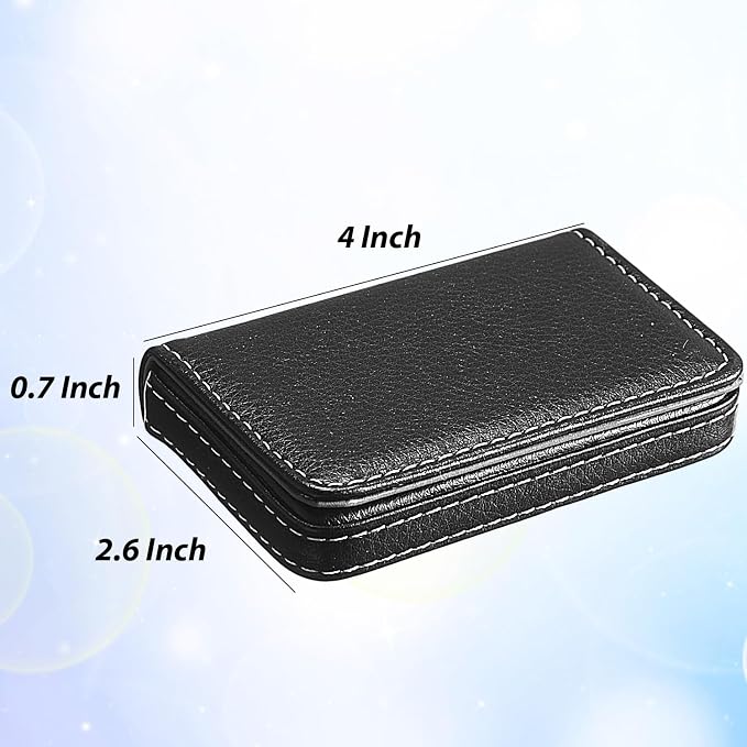 Outus 2 Pcs Business Card Holder, PU Leather Business Card Case Pocket Wallet - Image 2