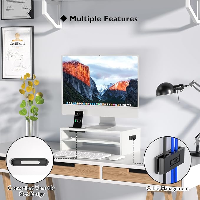 BONTEC Wooden Monitor Stand Riser - Image 3