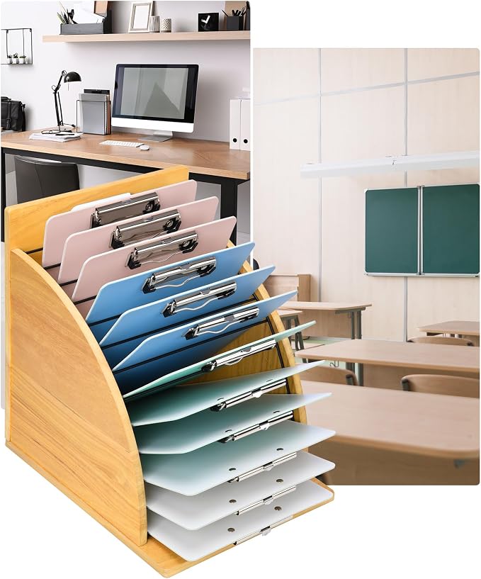 HULISEN Clipboard Holder, Wooden Clipboard Organizer - Image 7