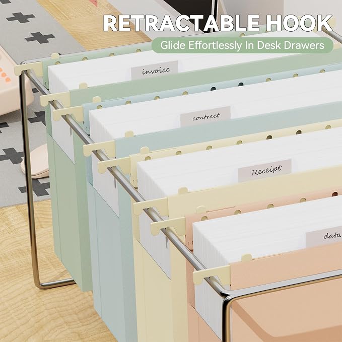 Plastic Hanging File Folders Extra Capacity, Expandable Large Pastel Hanging - Image 6
