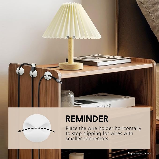 SmiLife Phone Charger Cord Holder, Mini Cable Clips Wire Organizer, Cable - Image 7