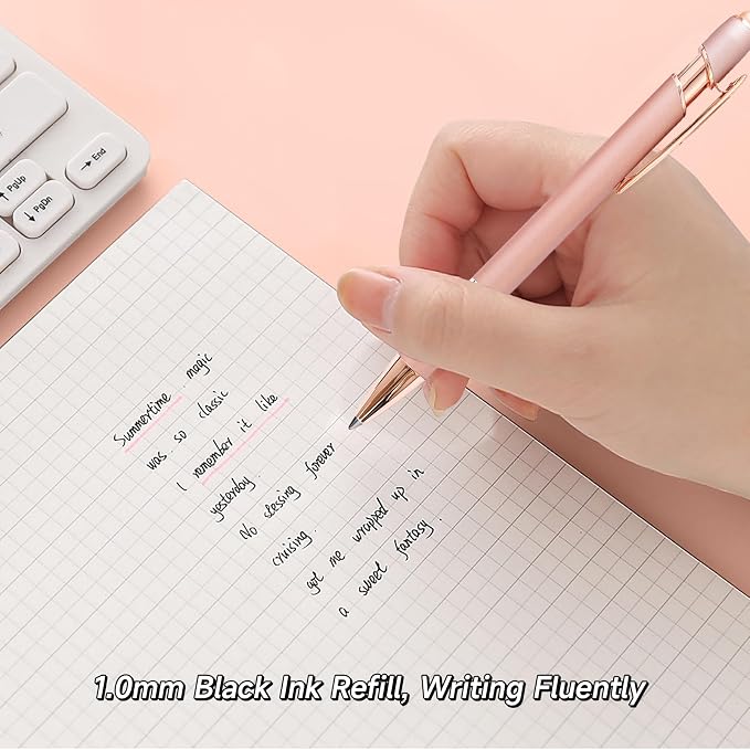 YOXMJDB Cute Pens for Women, 1.0mm Medium Point Black Ink, Office and School - Image 5