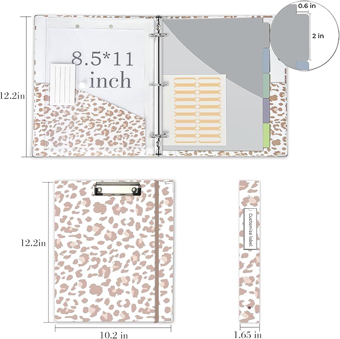 3 Ring Binder 1 Inch for 8.5"x11" Paper, Three Ring Binders - Image 6