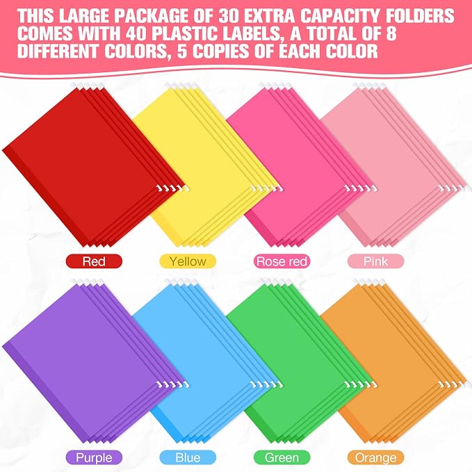 Sepamoon 40 Pcs Hanging File Folders Extra Capacity File Folders Letter Size - Image 5