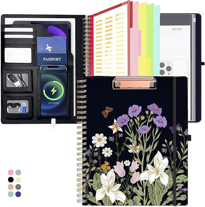 Foldable Spiral Clipboard Folio by KLLVE