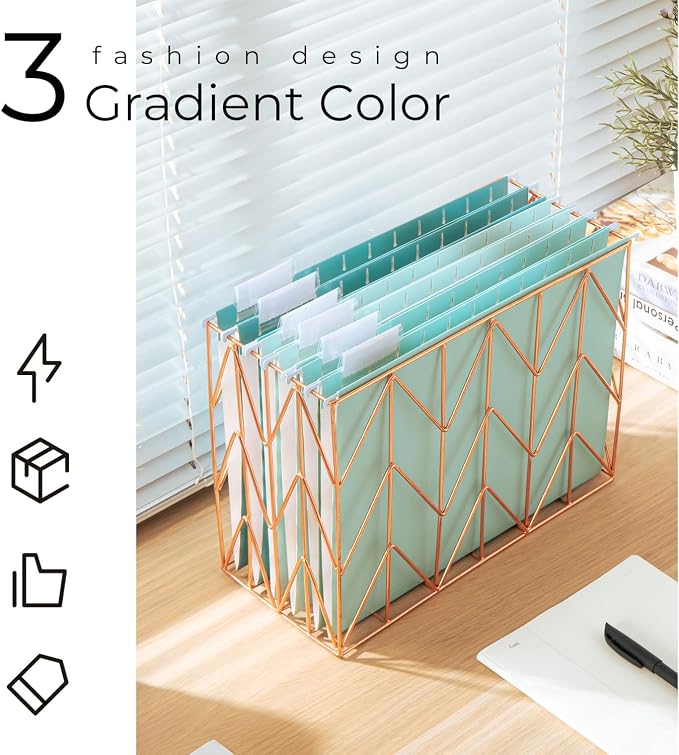 Y YOMA 6 Pack Gradient Hanging File Folders Letter Size Decorative Hanging - Image 2
