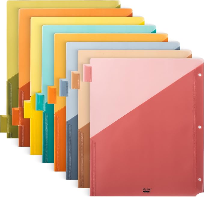 Mr. Pen- Binder Dividers with Pockets and Tabs, 8 Pack | Dividers by MrPen
