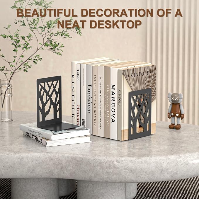 VFINE 2-Piece Modern Metal Bookends - Image 5
