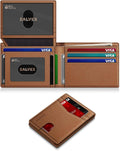 Wallet for Men Slim RFID Blocking Leather Credit Card Holder Wallet for 14 Cards by ZALVEX