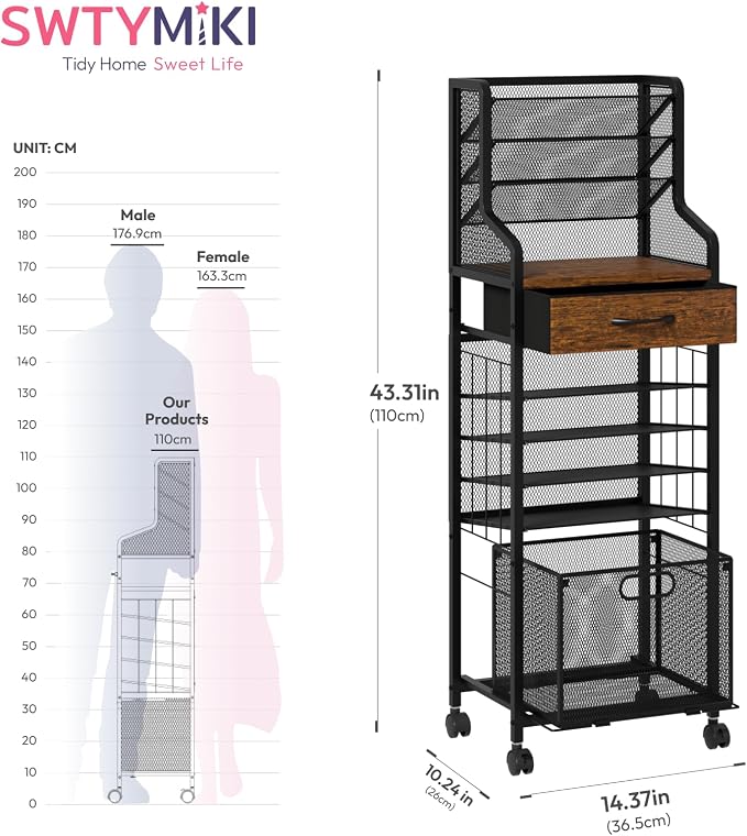 SWTYMIKI 10-Tier Rolling File Cart - Image 9