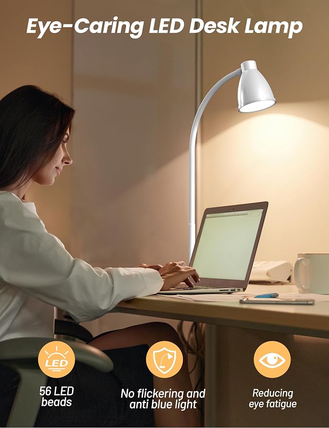 BOHON LED Desk Lamp with USB Charging Port, 3 Color Modes Dimmable, Auto - Image 3