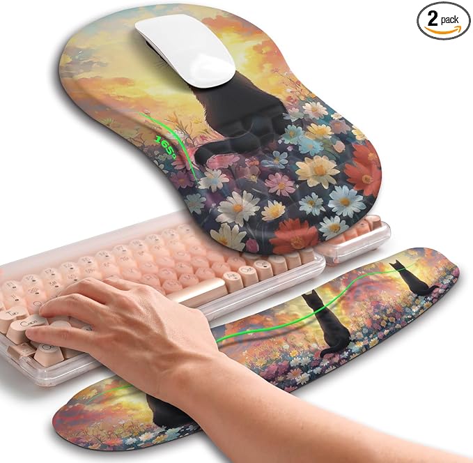 Hokafenle 2in1 Combination, Wave Keyboard Wrist Rest and Ergonomic Curvature by Hokafenle