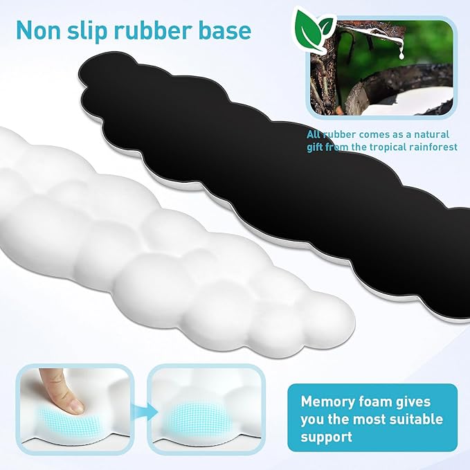 Cloud Wrist Rest Keyboard | Memory Foam, PU Leather, Ergonomically Designed - Image 3