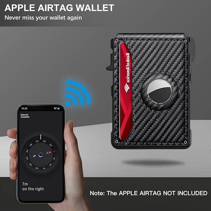 Airtag Wallet for Men, Mens Smart Wallet for Air Tag RFID Blocking, Minimalist - Image 4