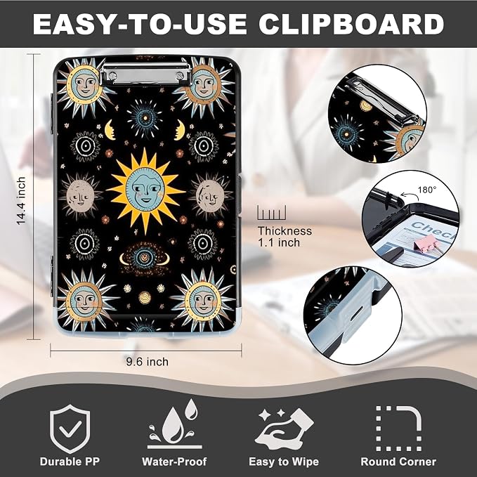 Clipboard with Storage, Storage Clipboard with Pen Holder, Heavy Duty Plastic - Image 2