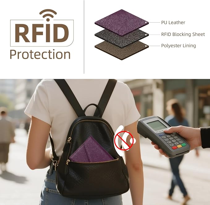 ZOPPEN Mulit-purpose Rfid Blocking Passport Holder Travel Wallet Passport and - Image 6