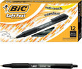 BIC Soft Feel Black Retractable Ballpoint Pens, Medium Point, 12-Count Pack by BIC