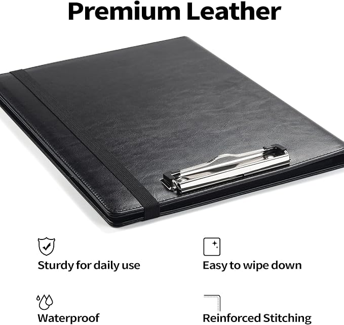 Sooez Premium PU Leather Padfolio Clipboard - Image 2