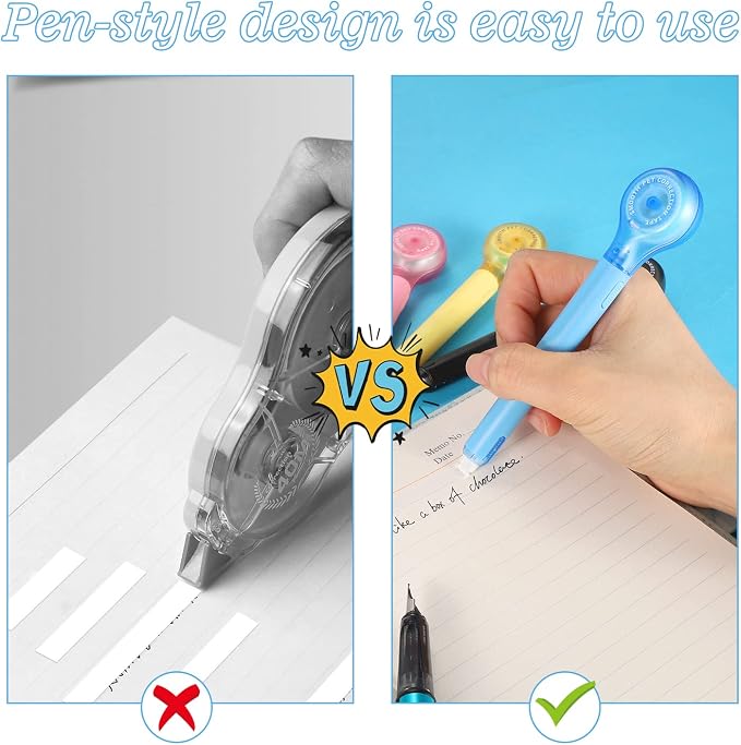 BESARME 12 Pieces White Out Tape Pen, Cute Whiteout Correction Tape Pen - Image 5