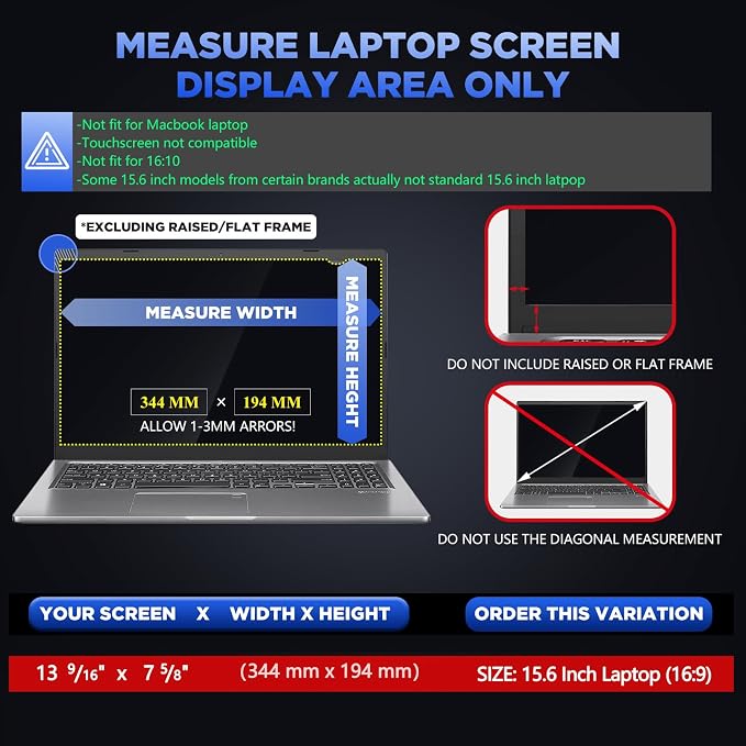 Magicmoon 15.6" Privacy Filter Screen Protector, Anti-Spy/Glare Film - Image 2