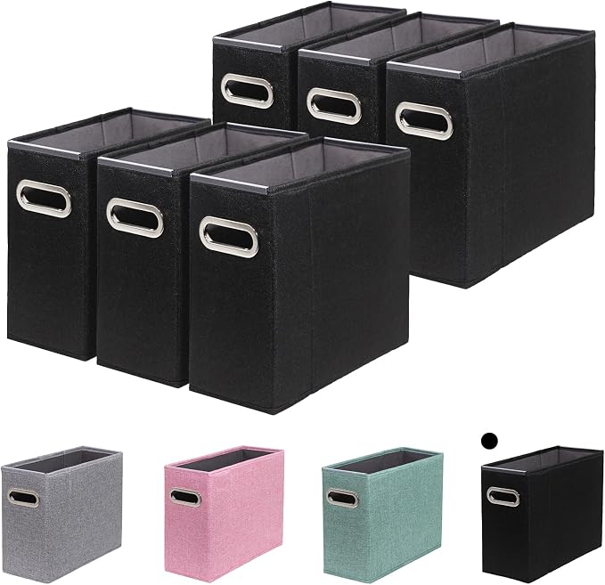 6 Packs Letter Size File Organizer, File Folders Organizer, Fabric Storage Box by ComfortKeeper