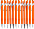 Pasisibick 12-Pack Orange Ballpoint Pens - 2 in 1 Metal Stylus by PASISIBICK
