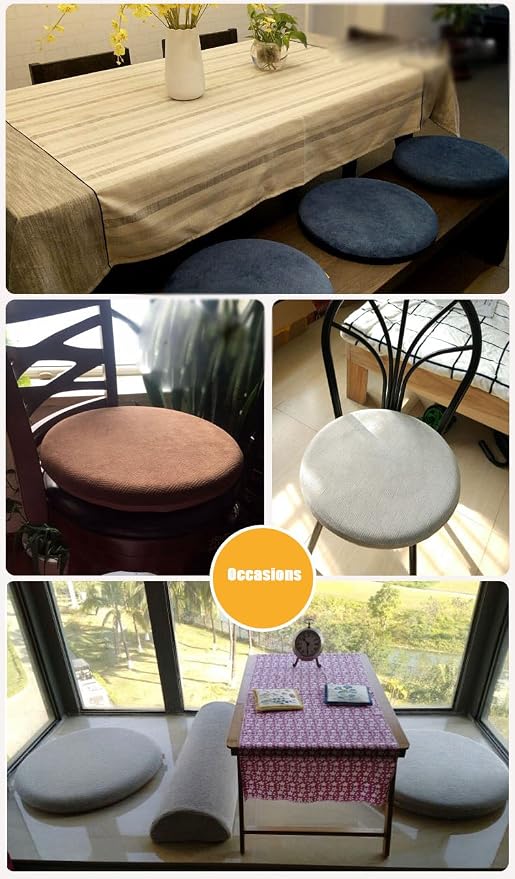 Sigmat Memory Foam Seat Cushion Anti-Slip Soft Round Stool Cushion Chair Pad 20 - Image 3