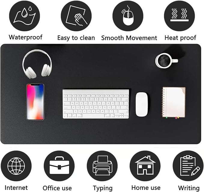 PU Leather Desk Pad Protector Gaming Mouse Pad Non Slip Desk Mat - Image 4